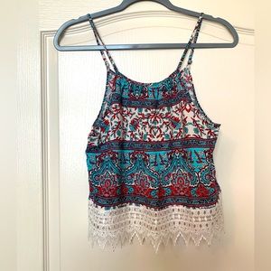LA Hearts Patterned Crop Top